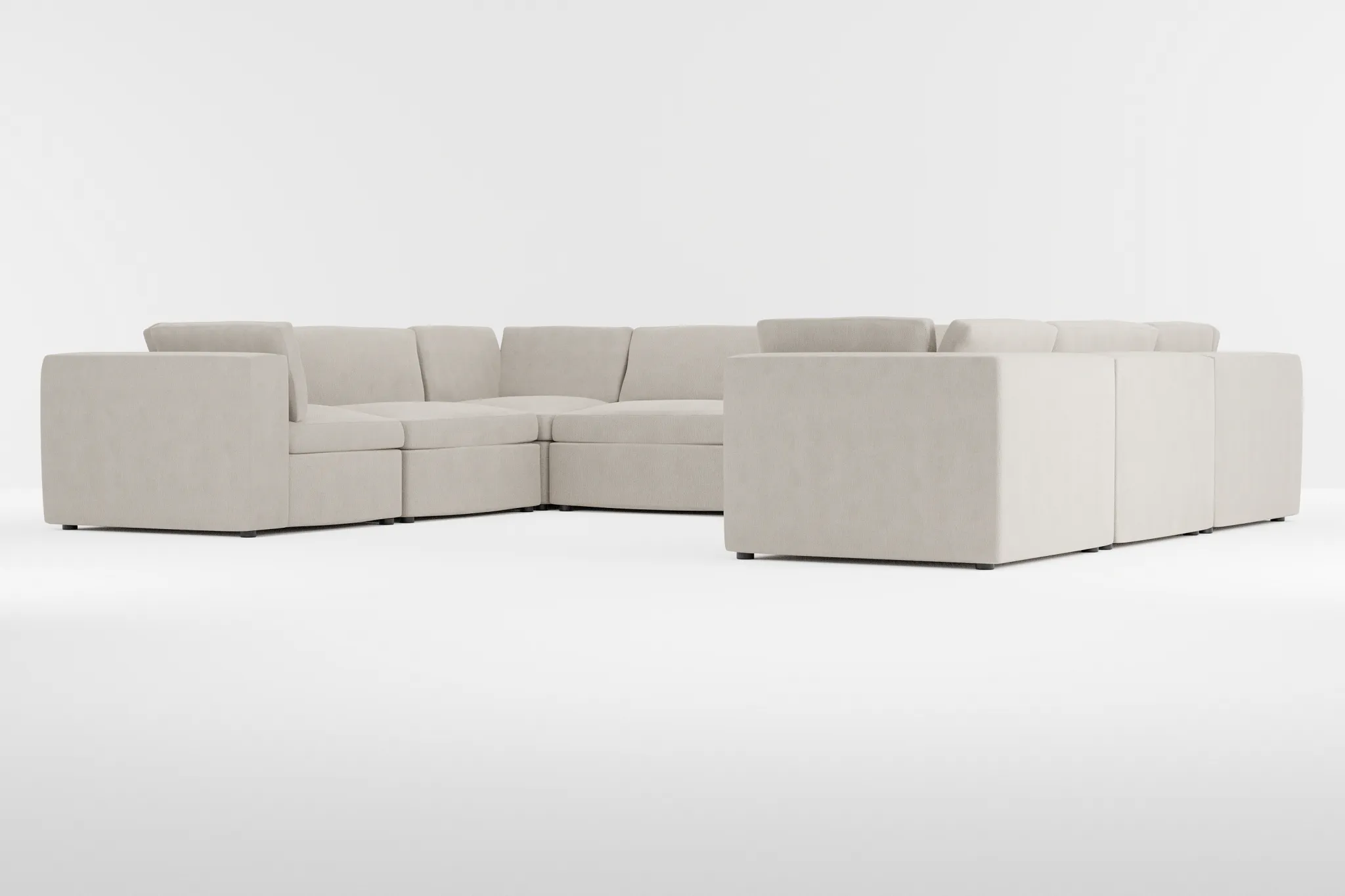 Destin Revenue Beige Fabric 8-piece Modular Sectional