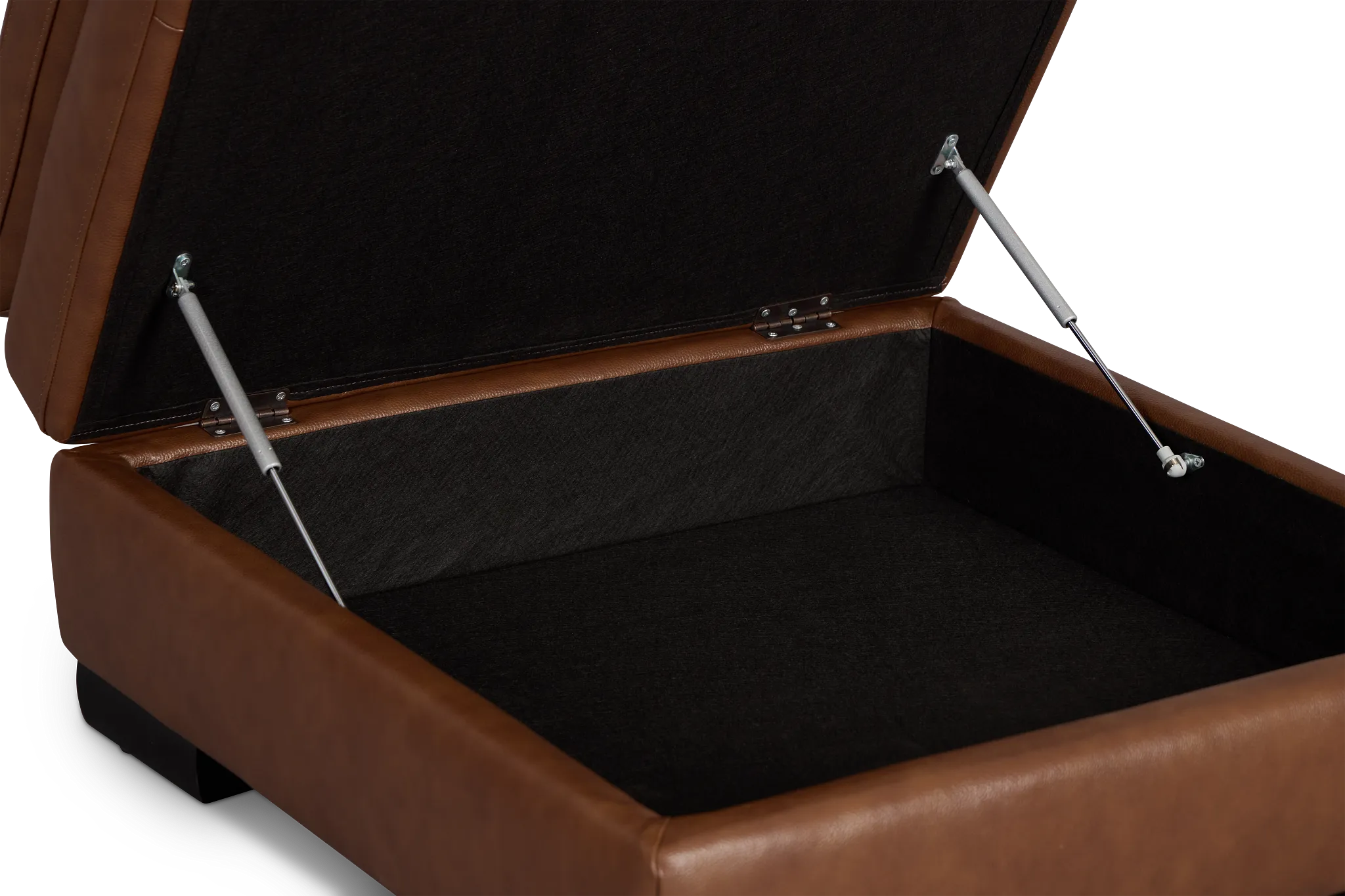 Braden Medium Brown Leather Storage Ottoman