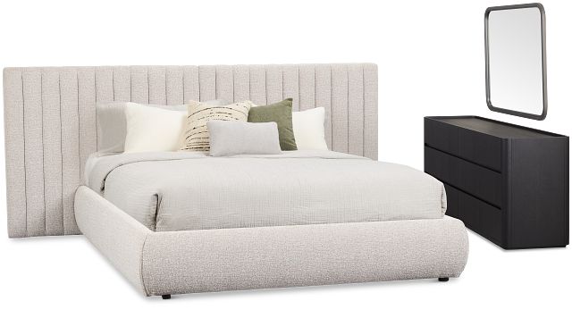 Nomad Gray Uph Spread Bedroom With Black Cases