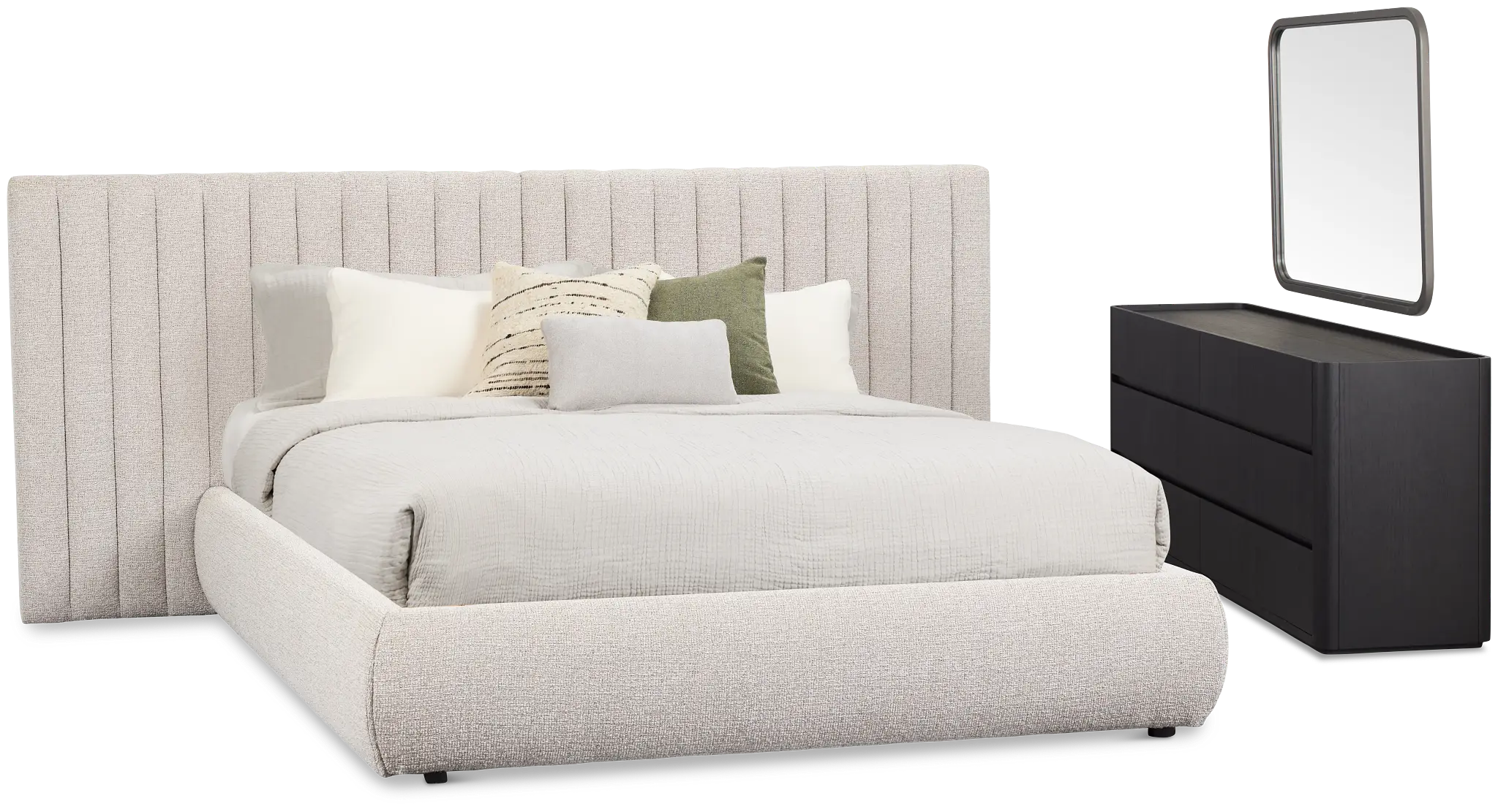 Nomad Gray Uph Spread Bedroom With Black Cases Nomad Gray Uph Spread Bedroom With Black Cases