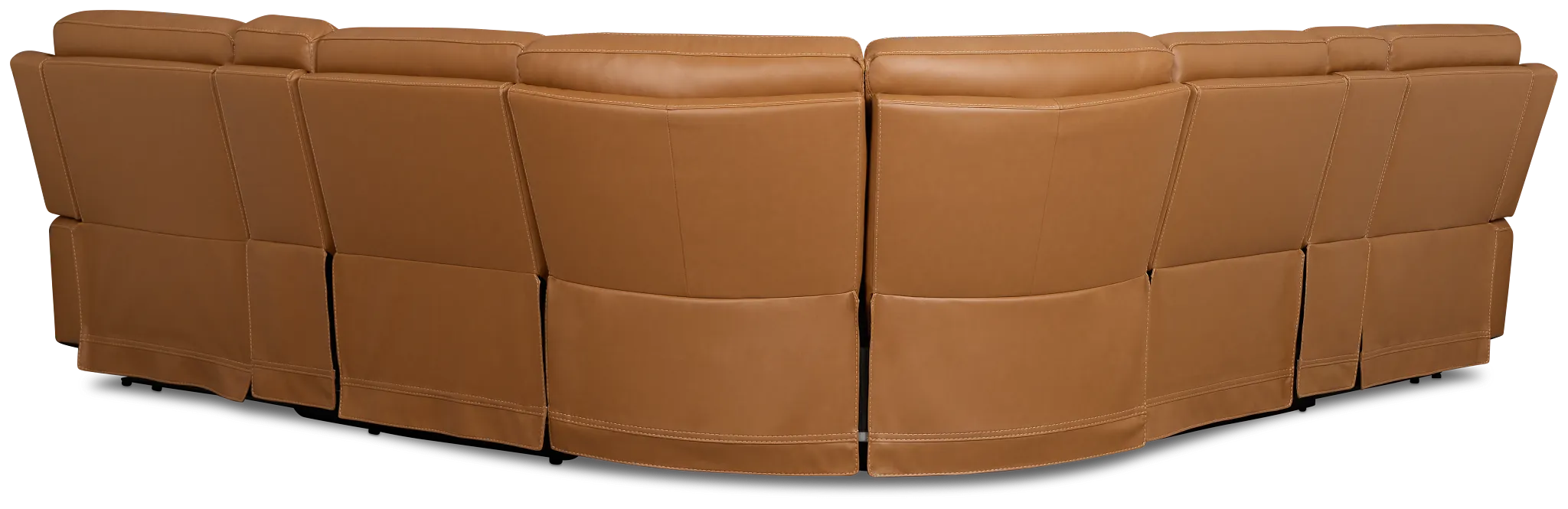 Flexsteel Belmont Medium Brown Lthr/vinyl Large Dual Power Reclining Two-arm Sectional