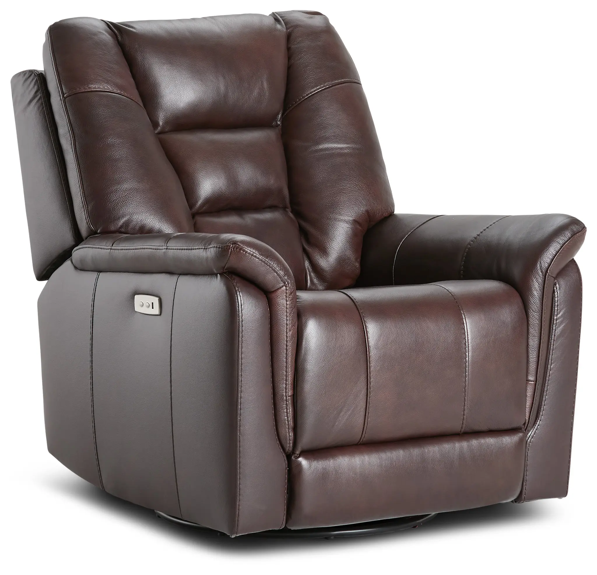 Owen Brown Leather Power Swivel Glider Recliner Owen Brown Leather Power Swivel Glider Recliner