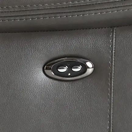 Aiden Dark Gray Leather Power Swivel Glider Recliner Aiden Dark Gray Leather Power Swivel Glider Recliner