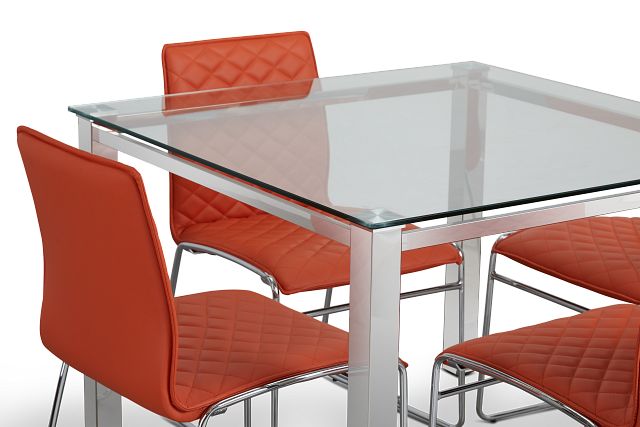 Skyline Orange Square Table & 4 Metal Chairs (0)