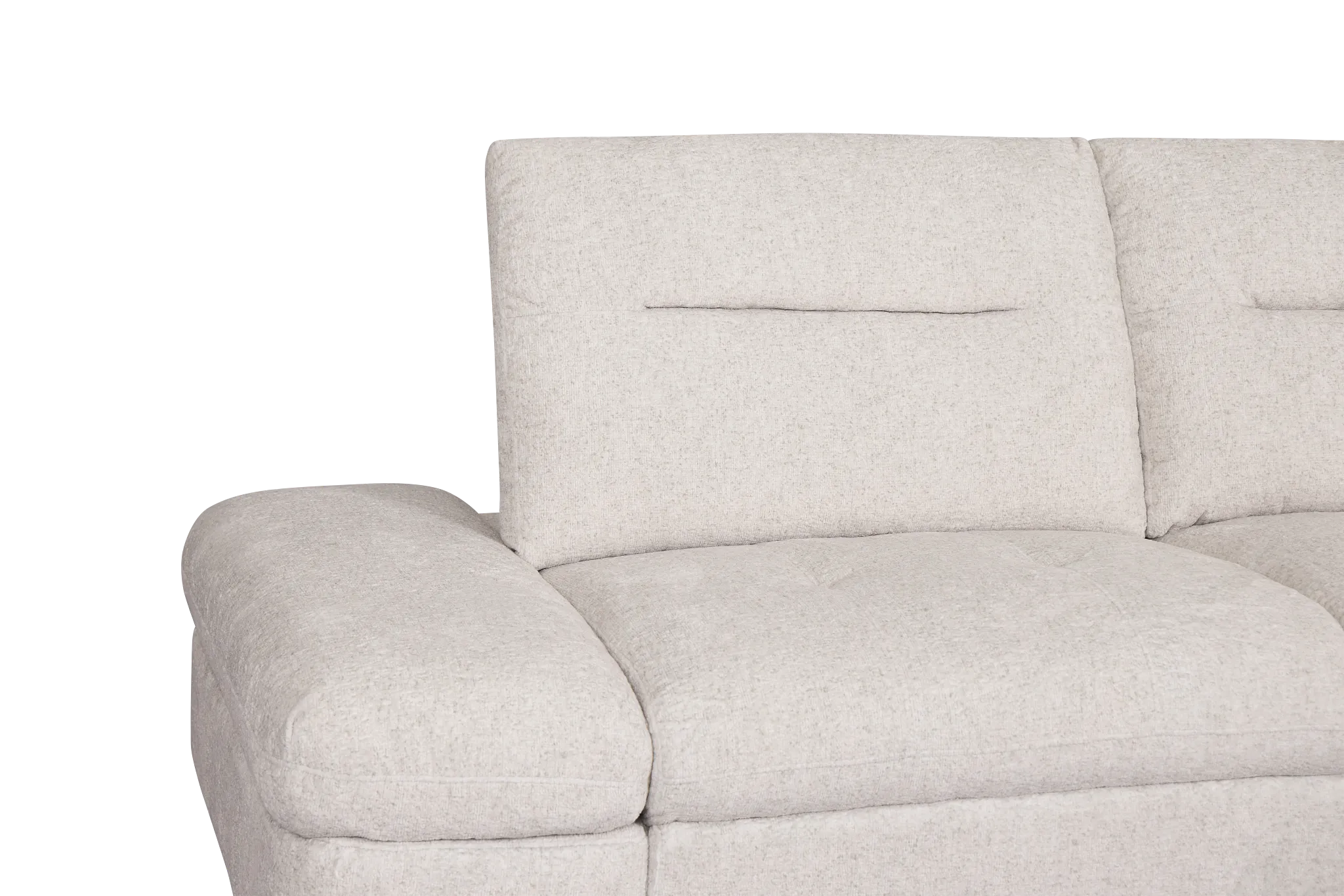 Mila Light Beige Fabric 2-piece Modular Power Reclining Sofa