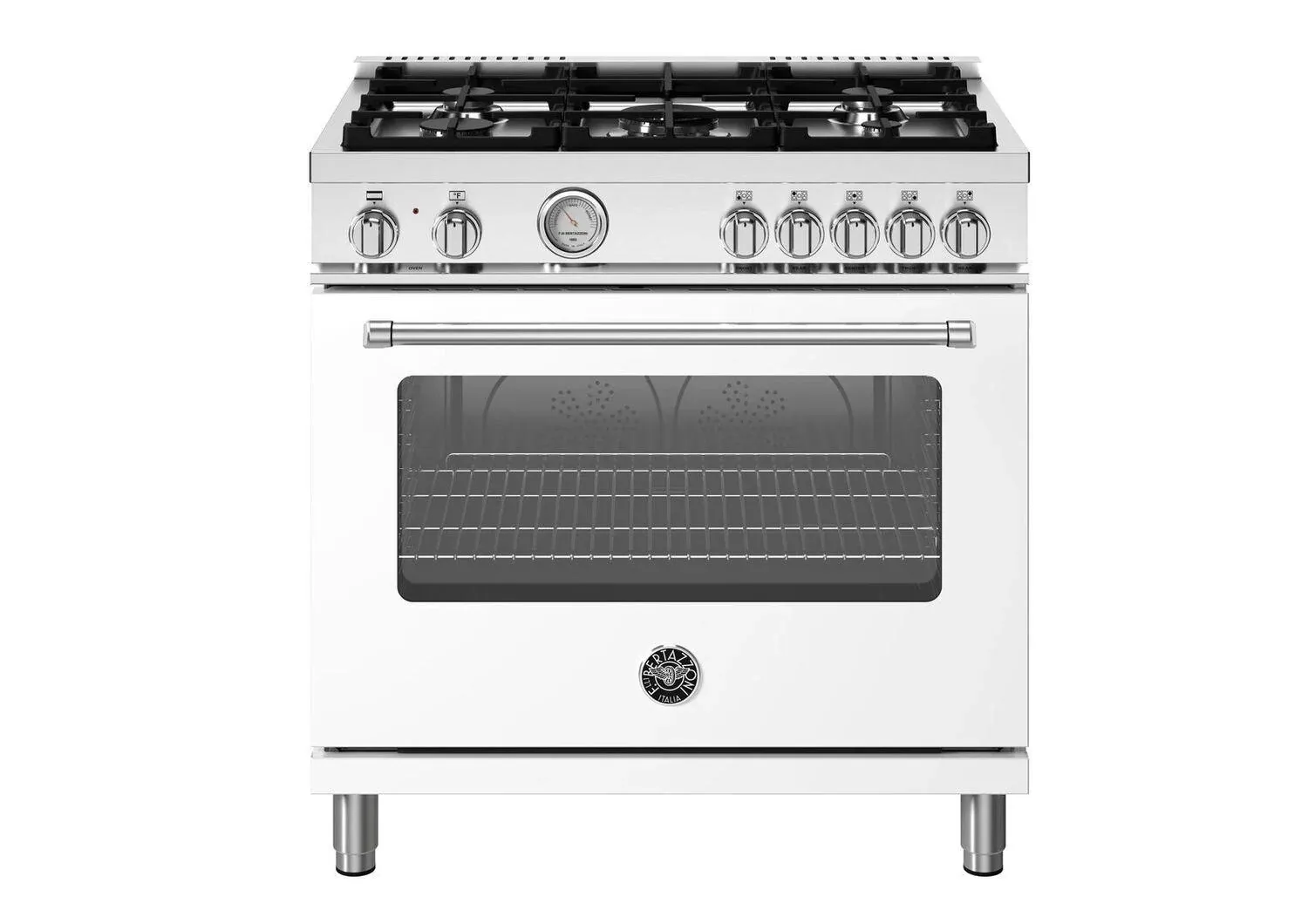 Bertazzoni 365 Series White 36" Dual Fuel Range