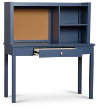 Charleston Dark Blue 1-drawer Desk & Hutch