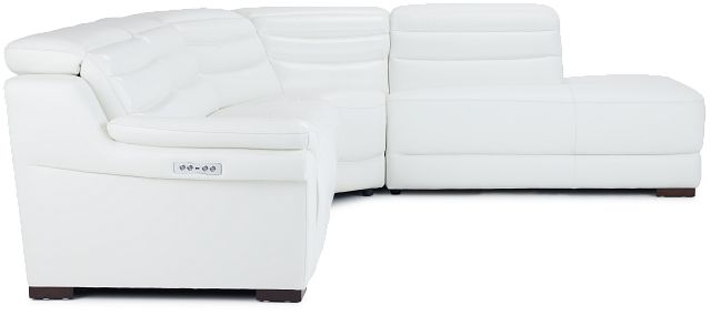 Sentinel White Lthr/vinyl Small Dual Power Right Bumper Sectional (2)