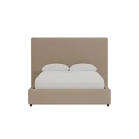 Grayton Merino Brown 54" Upholstered Platform Bed