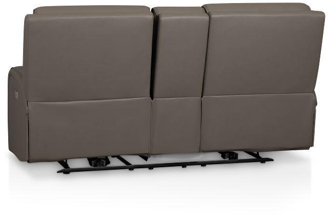 Rhett Gray Micro Power Reclining Console Loveseat