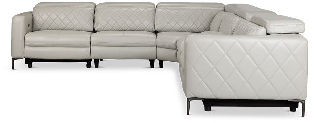 Ava Light Gray Micro Medium Triple Power 2-arm Sectional