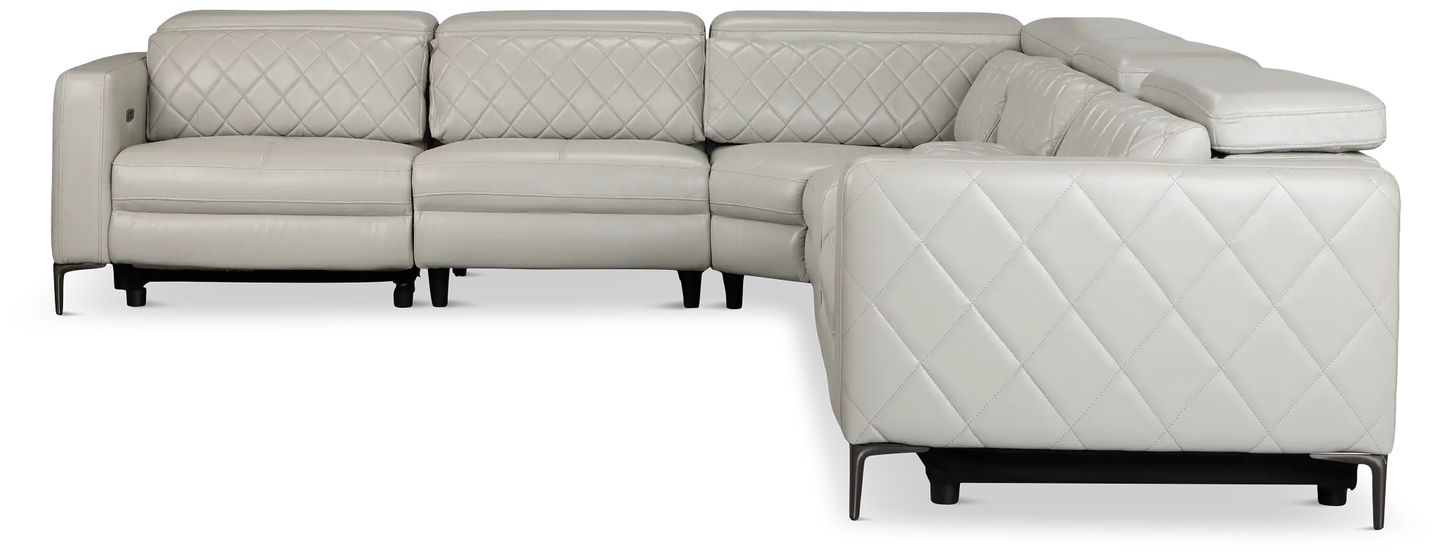 Ava Light Gray Micro Medium Triple Power 2-arm Sectional Ava Light Gray Micro Medium Triple Power 2-arm Sectional