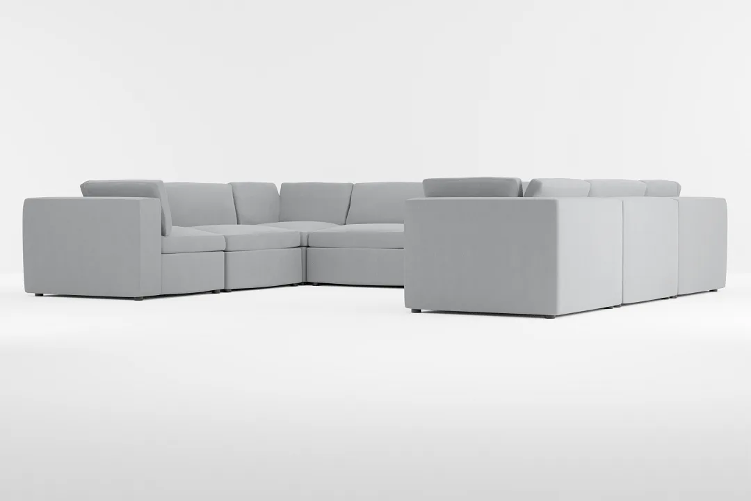 Destin Revenue Gray Fabric 8-piece Modular Sectional