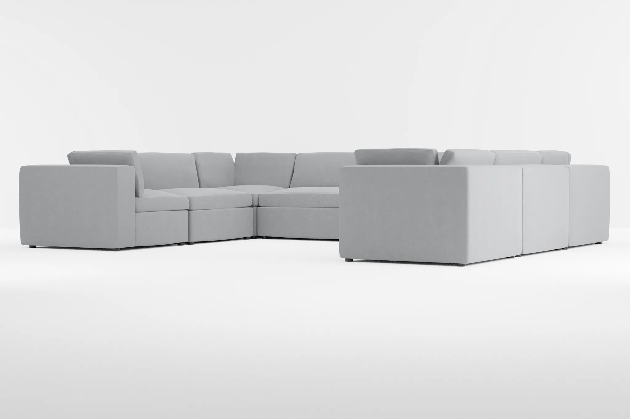 Destin Revenue Gray Fabric 8-piece Modular Sectional