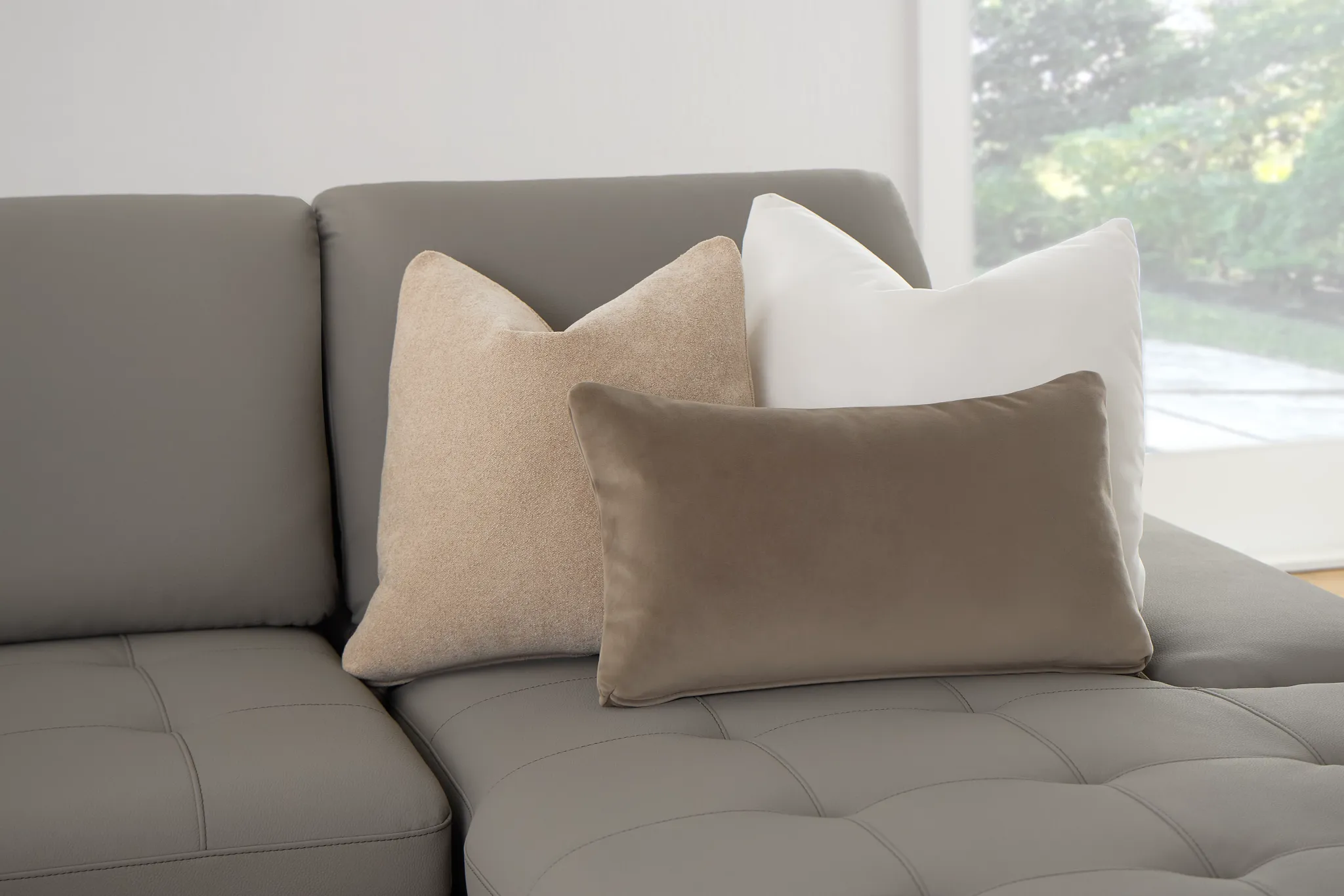 Eden Gray Micro Right Chaise Sleeper Sectional