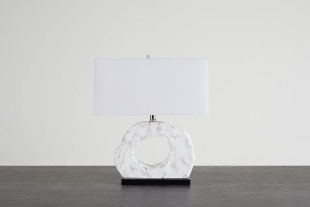 Becca White Polyresin Table Lamp