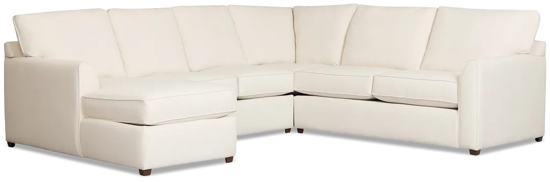 Tate Light Beige Fabric Large Left Chaise Sectional