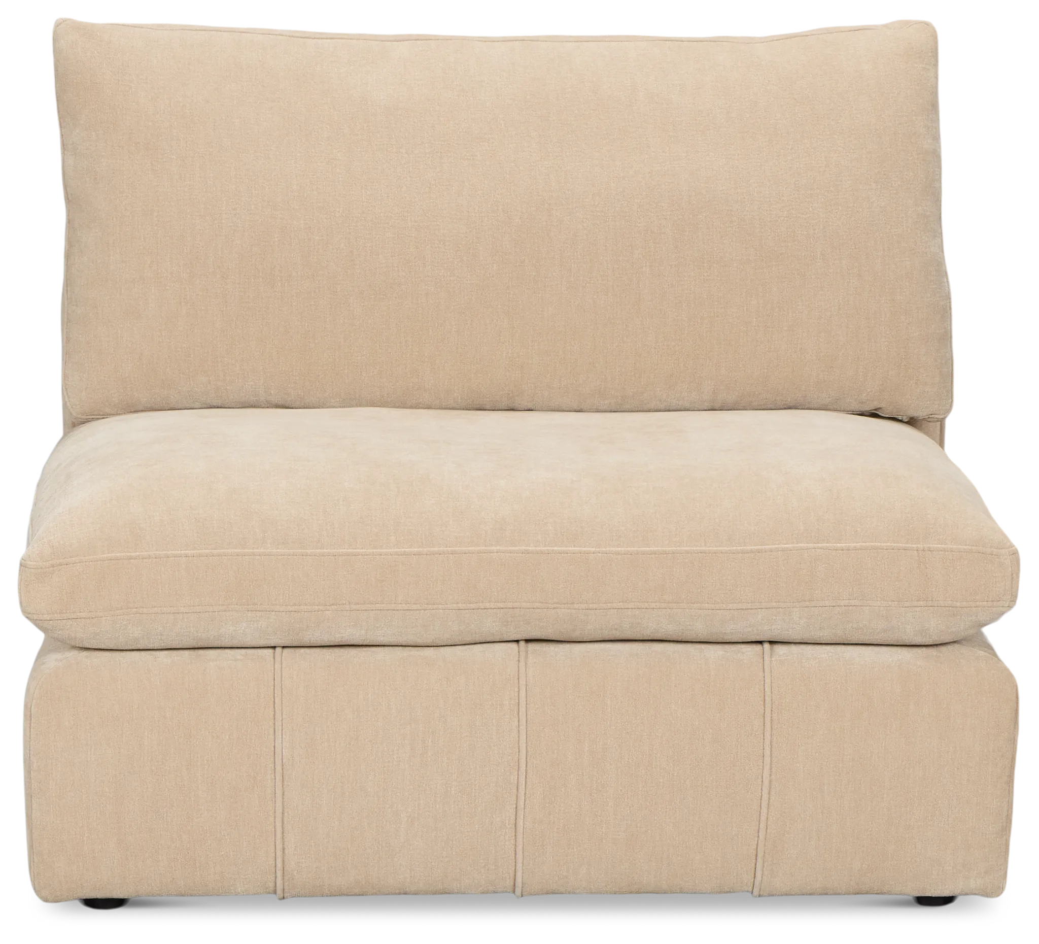 Cruz Light Beige Fabric Armless Chair
