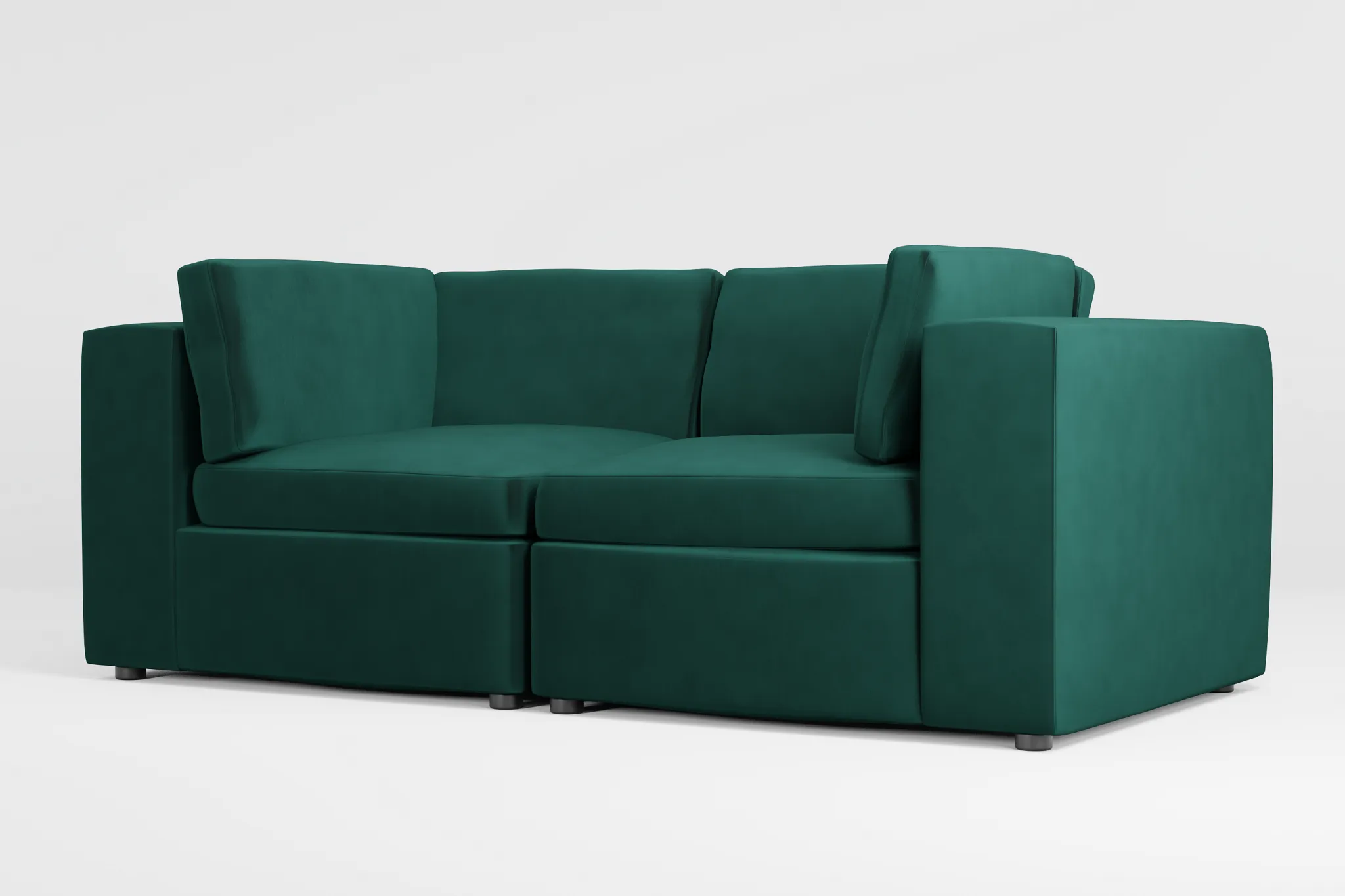 Destin Joya Green Velvet 2-piece Modular Sofa