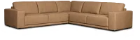 Kellan Light Brown Leather Small Two-arm Sectional
