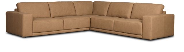 Kellan Light Brown Leather Small Two-arm Sectional