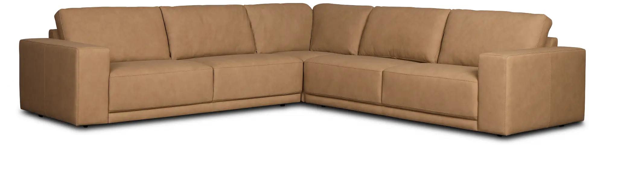 Kellan Light Brown Leather Small Two-arm Sectional Kellan Light Brown Leather Small Two-arm Sectional