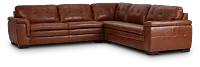 Braden Medium Brown Leather Small Two-arm Sectional