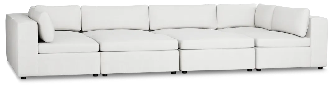 Destin Sutton White Fabric 8-piece Pit Sectional