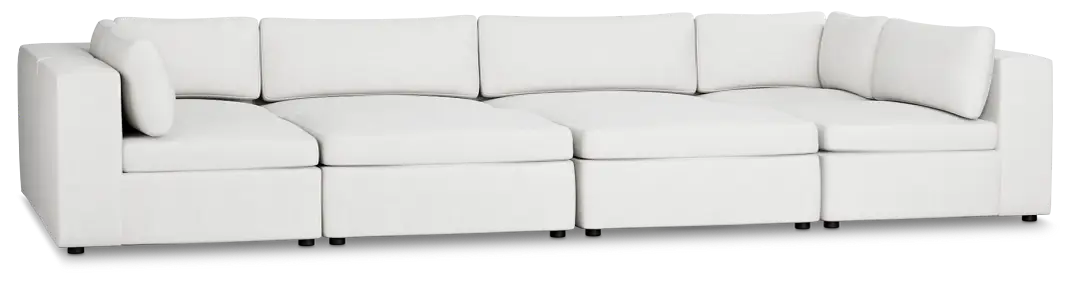 Destin Sutton White Fabric 8-piece Pit Sectional Destin Sutton White Fabric 8-piece Pit Sectional