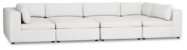 Destin Sutton White Fabric 8-piece Pit Sectional