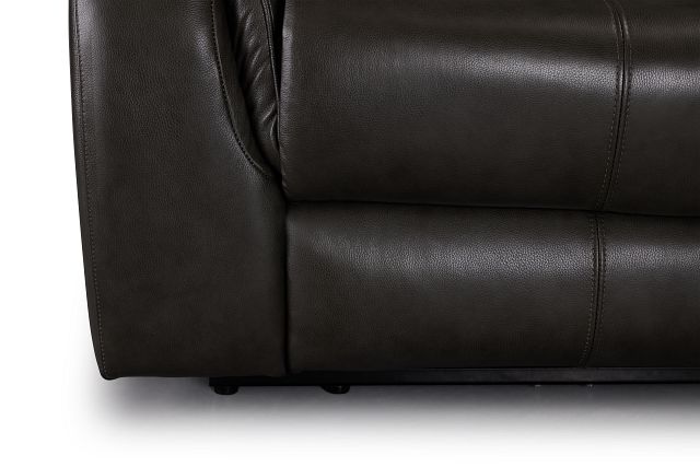 Maverick Dark Gray Lthr/vinyl Large Triple Power Reclining Two-arm Sectional
