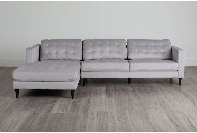Shae Light Gray Micro Left Chaise Sectional