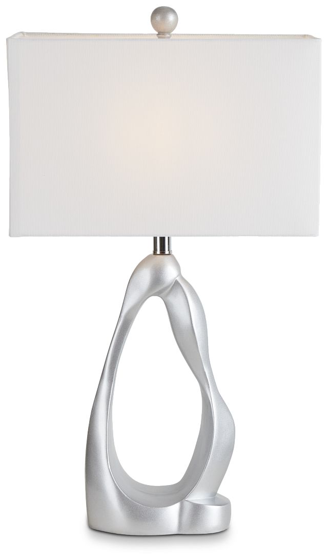 Holly Silver Polyresin Table Lamp (1)