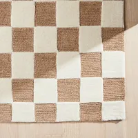 Checka White 8x10 Area Rug