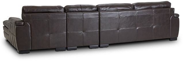 Braden Dark Brown Leather Small Right Chaise Sectional