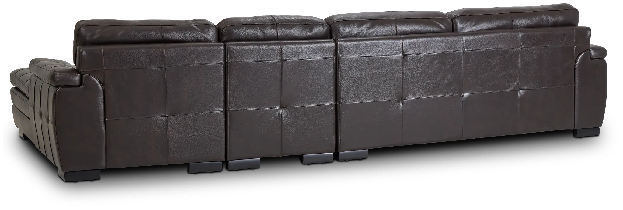 Braden Dark Brown Leather Small Right Chaise Sectional