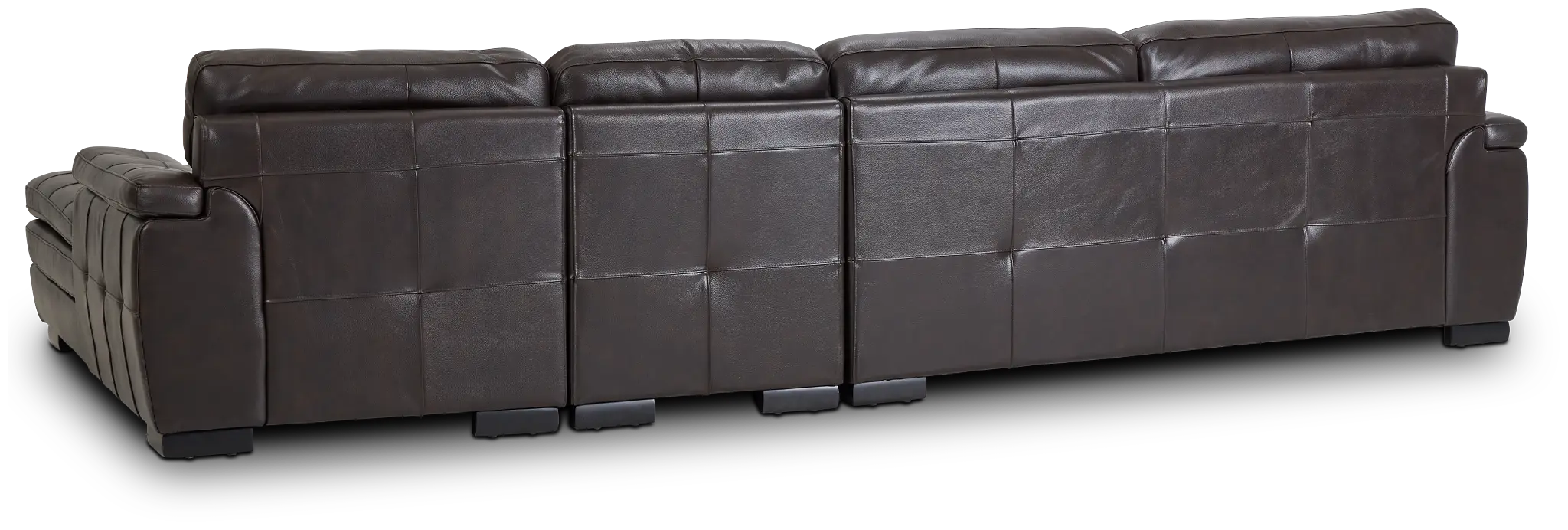 Braden Dark Brown Leather Small Right Chaise Sectional Braden Dark Brown Leather Small Right Chaise Sectional