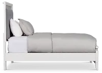 Alessandria White Uph Panel Bed With Lights