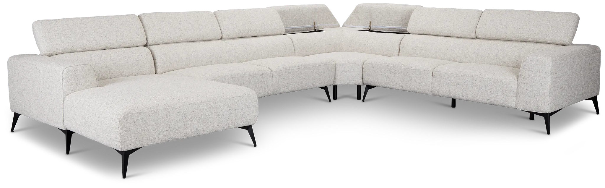 Alina Beige Fabric Medium Left Chaise Sectional