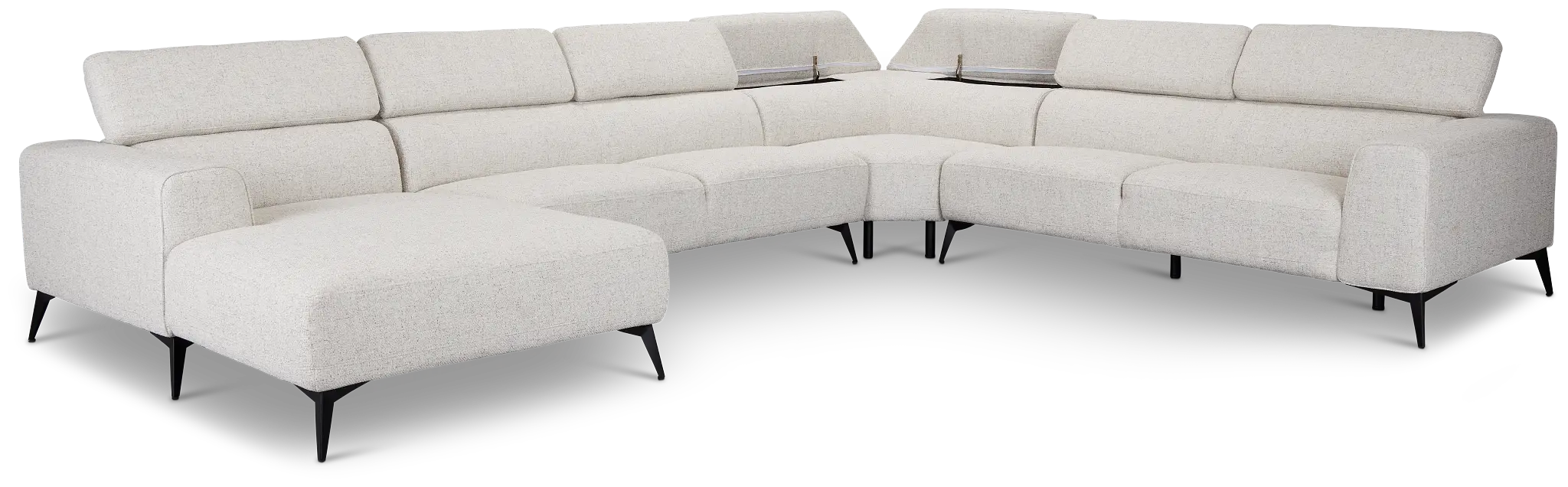 Alina Beige Fabric Medium Left Chaise Sectional Alina Beige Fabric Medium Left Chaise Sectional