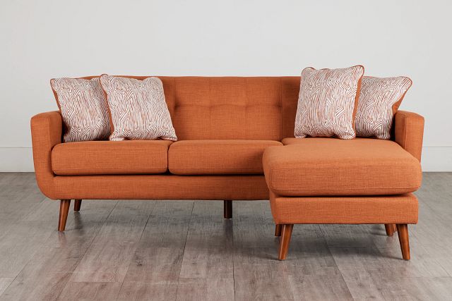 Raya Orange Fabric Chaise Sectional