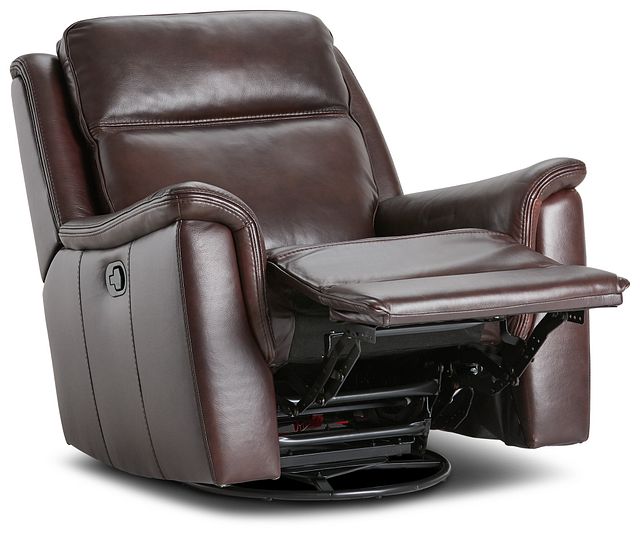 Aiden Brown Leather Swivel Glider Recliner