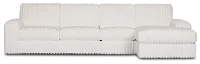 Teddy White Fabric Small Right Chaise Sectional