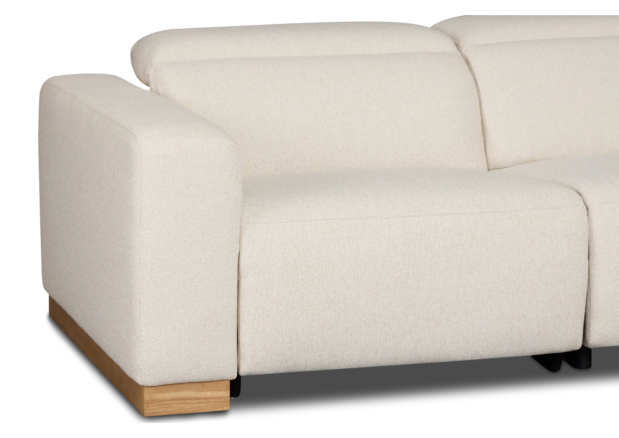 Leona Light Beige Fabric Small Dual Power Reclining Two-arm Sectional Leona Light Beige Fabric Small Dual Power Reclining Two-arm Sectional