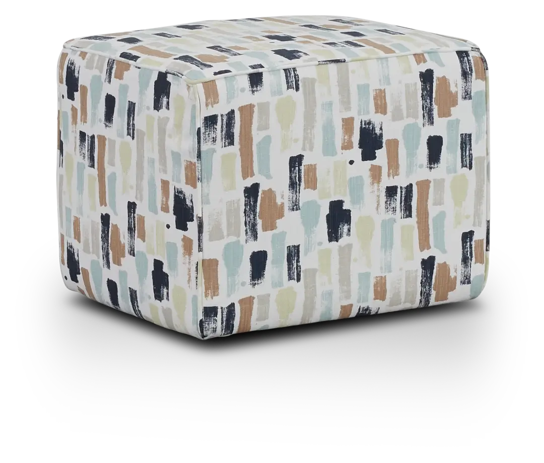 Artist Dark Blue Fabric Accent Pouf Artist Dark Blue Fabric Accent Pouf
