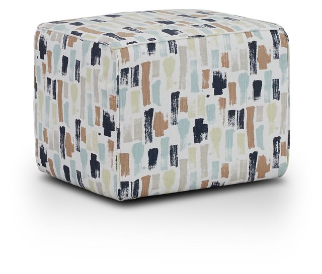 Artist Dark Blue Fabric Accent Pouf