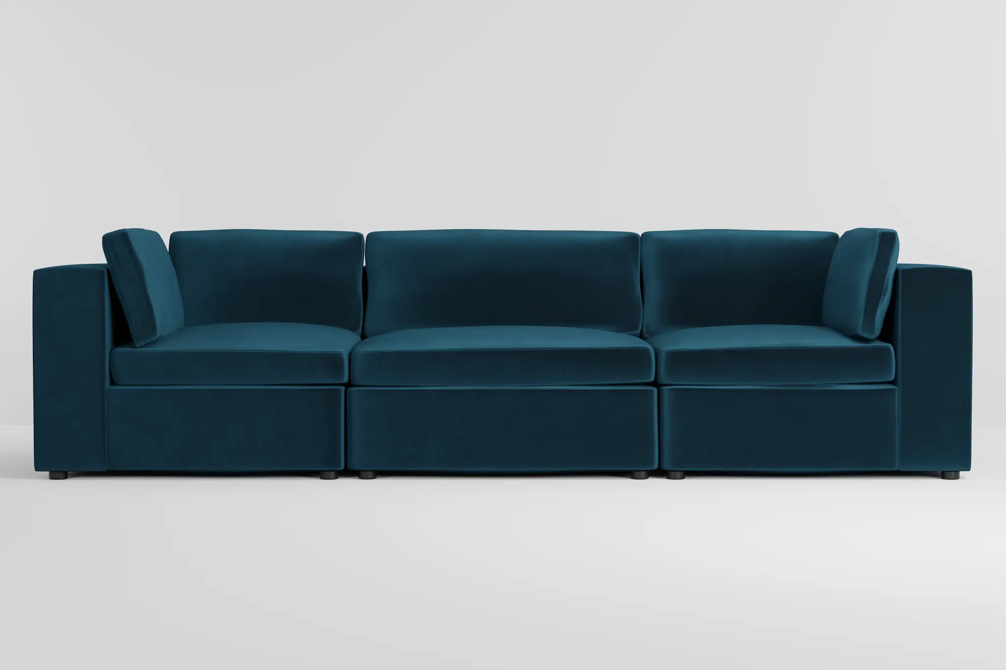 Destin Joya Teal Velvet 3-piece Modular Sofa Destin Joya Teal Velvet 3-piece Modular Sofa
