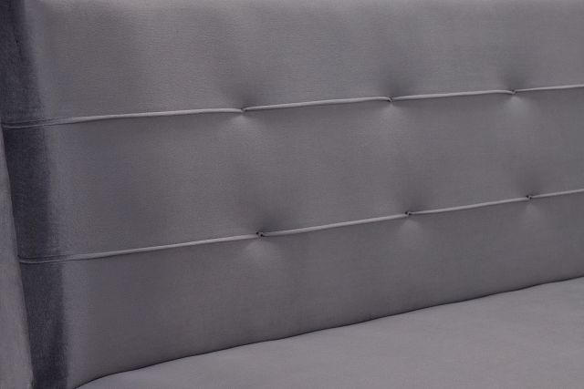 Ellie Dark Gray Velvet Sofa Futon