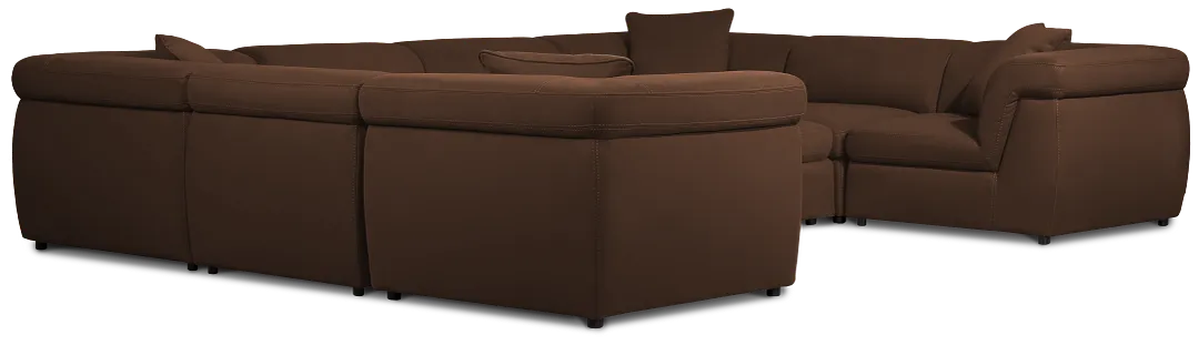 Aria Dark Brown Micro 10-piece Modular Sectional