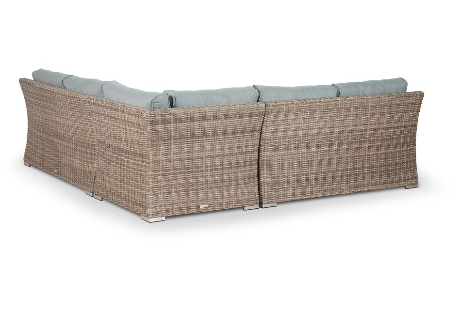 Raleigh Teal Woven Small Twoarm Sectional